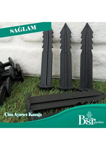 500 Adet Çim Ayırıcı Kazığı 15 cm Çim Sınırlayıcı Kazığı Plastik Jüt Çivisi Bsr Garden