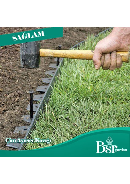 100 Adet Çim Ayırıcı Kazığı 15 cm Çim Sınırlayıcı Kazığı Plastik Jüt Çivisi Bsr Garden fiyatları