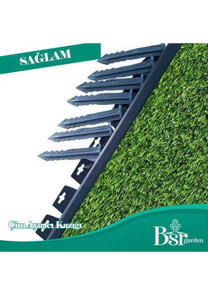 100 Adet Çim Ayırıcı Kazığı 15 cm Çim Sınırlayıcı Kazığı Plastik Jüt Çivisi Bsr Garden