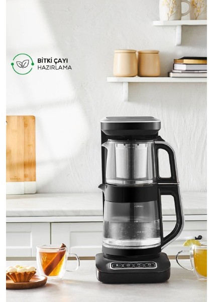 Robotea Pro Connect 4 In 1 Konuşan Cam Çay Makinesi Silver