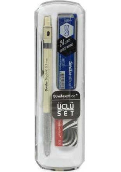 Versatil Graph-X 0.7 Beyaz 3 Lü Set Kalem