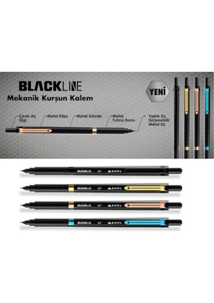 Blackline Metal Kalem 0,7mm Altın 1 Adet fiyatları