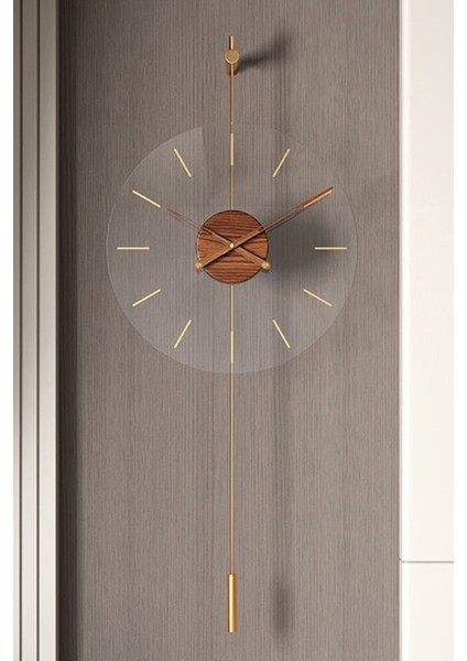 Modern Metal ve Cam Duvar Saati, 40 Cm, Şık ve Zarif Tasarım