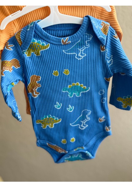 Organik Dinozor Desenli Bebek Zıbın Seti | 3’lü Badi Takım (0-3 / 3-6 Ay Seçenekli) modelleri