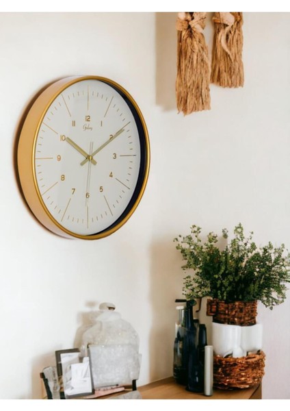 Eskitme Kadran 30CM Sessiz Akar Duvar Saati Altın Tonu fiyatları