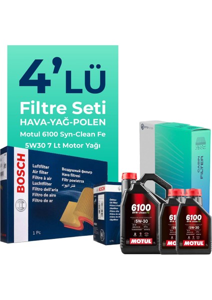 Mitsubishi L200 2.2 Dizel Filtre Bakım Seti Motul Motor Yağlı (2018-2022) 4 Lü