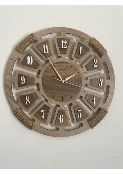 Hasır Detaylı, Sessiz Duvar Saati, 40X40 Cm, Doğal Akçaağaç Şıklığıyla. fiyatları