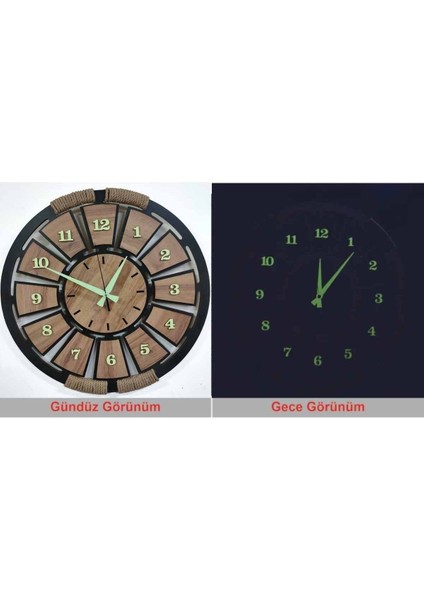 Fosforlu Mdf Kemençe Ahşap Analog Duvar Saati, Şık ve Doğal Tasarım. modelleri