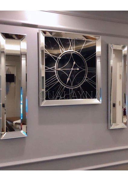 3’lü Mermer Renkli Saat ve Yan Aynalar Seti, Şık ve Zarif Tasarım modelleri