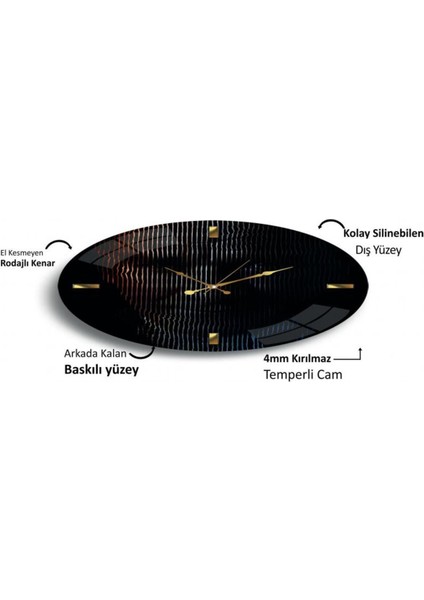60 cm Atatürk Temalı Cam Saat, Şık ve Modern Dekorasyon Parçası fırsatları