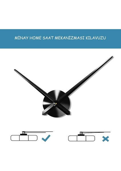 Büyük Boy 3D Duvar Saati Latin Rakamlar Siyah, Şık ve Modern Tasarım fırsatları