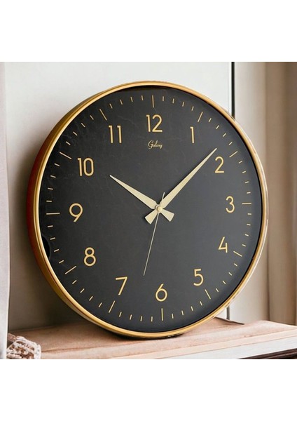 Büyük Ofis Gold Seramik Ince Duvar Saati, Şık ve Zarif Tasarım
