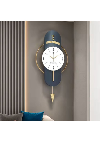 Modern Iskandinav Ahşap Metal Duvar Saati, 40X80 Cm, Şık ve Kaliteli Tasarım