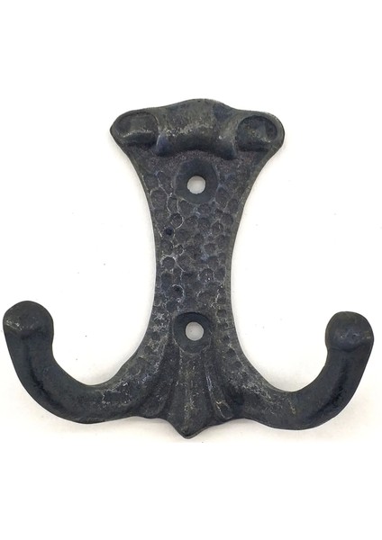 Antika Tarz Dekoratif Pirinç Anıt Çiftli Vestiyer Askı - 85X72 Mm, Oksit