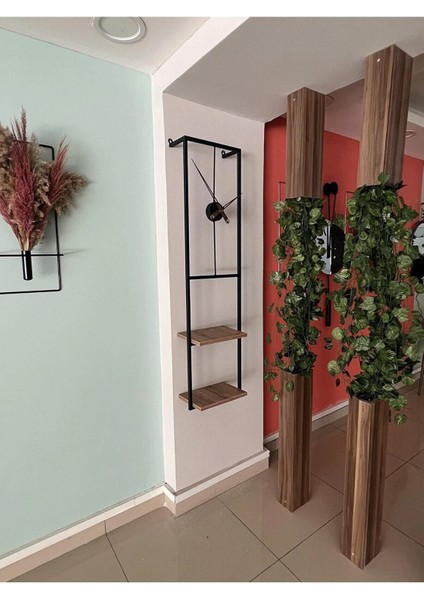 Şık Siyah Metal Duvar Saati ve Kitaplık Seti, Modern Dekorasyon Için Mükemmel Uyum indirimleri