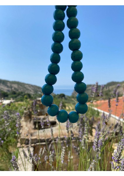 Mavi Bodrum Iri Yuvarlak Boncuk Kolye fiyatları