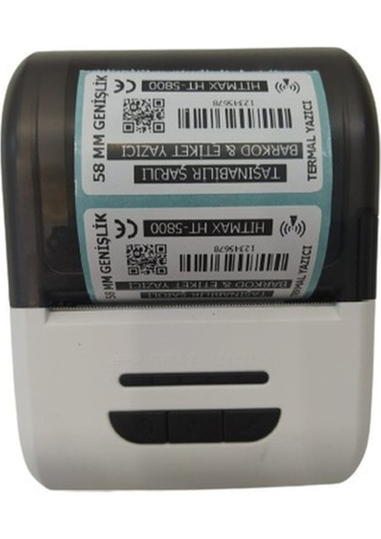 Htmax HT-5800 Taşınabilir (Şarjlı) Barkod & Etiketyazıcı 58 mm