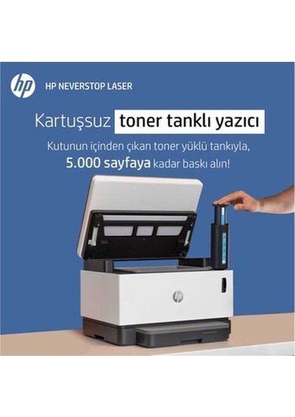 Neverstop Laser Mfp 1200N Fotokopi + Tarayıcı + Ethernet Tanklı Lazer Yazıcı 5HG87A