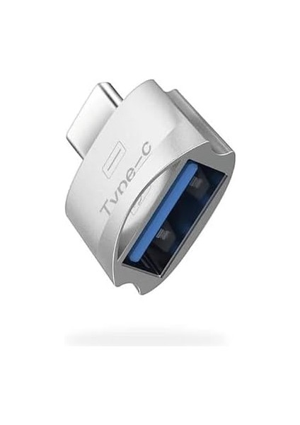 Macbook Android Windows Apple Ile Uyumlu 3.0 USB Type-C Usb-A 3.0 USB Adaptörü (Type-C Dönüştürücü Otg Metal Adaptör) Tip-C Dönüştürücü Linktech O193 (Gri)