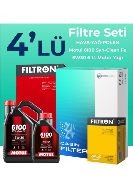 Mercedes B200 Benzin Filtre Bakım Seti Motul Motor Yağlı (2012-2018) 4 Lü