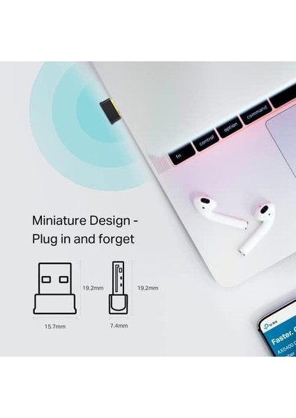 Archer T2UB Nano, AC600 Mbps, Çift Bant, Wi-Fi 5 & Bluetooth 4.2, Ikisi Bir Arada USB Adaptör