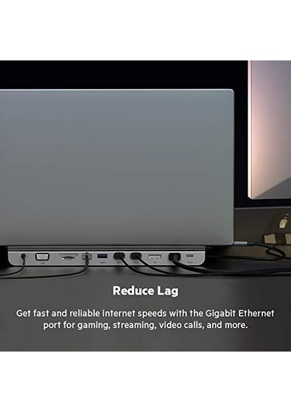 Usb-C Hub, 11'i 1 Arada Çoklu Bağlantı Noktalı Adaptör Yuvası, 4K Hdmı, Displayport, Vga, Usb-C ve 100W, Bağlı Cihazdan Şarj Etmek Için, 3x USB A, Gigabit Ethernet, Sd, Microsd, 3,5 mm Jak