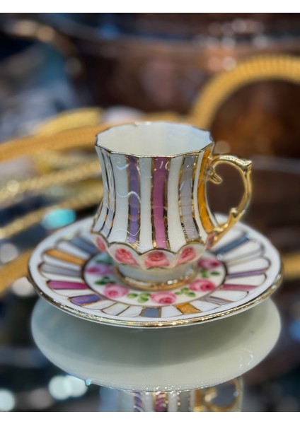 Esterhomedecor 6 Kişilik El Boyama Porselen Kahve Fincan Takımı fiyatları