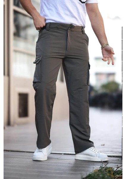 Erkek Kargo Cepli Dikiş Detaylı Haki Taktik Paraşüt Pantolon 29 Haki Dropsuz