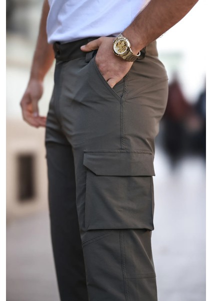 Erkek Kargo Cepli Dikiş Detaylı Haki Taktik Paraşüt Pantolon 29 Haki Dropsuz modelleri