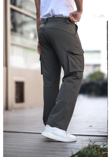 Erkek Kargo Cepli Dikiş Detaylı Haki Taktik Paraşüt Pantolon 29 Haki Dropsuz fırsatları