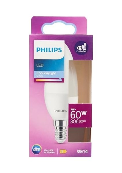 LED 60W B38 E14 Mum Tipi Beyaz Işık Dim Edilmez Ampul