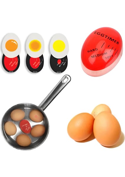 Dublör Yumurta Zamanlayıcı Egg Timer - Rafadan, Katı ve Akışkan Yumurta Için Isıya Duyarlı Haşlama Yardımcısı