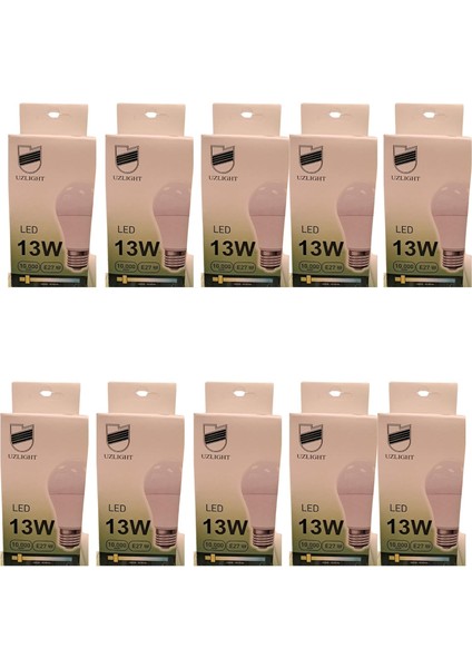 Uzlight 13W A60 E27 Duy 3000K Sarı Işık LED Ampul