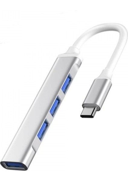 Type-C To USB Hub 4 Port Metal USB Çoğaltıcı Macbook Uyumlu USB 3.0 Hub Otg USB Adaptör Çoklayıcı