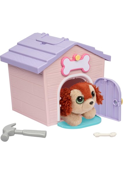 Live Pets My Puppy's Home Minis - Pink & Purple Home | Peluş Oyuncak ve Köpek Kulübesi Oyun Seti. Yavru Köpeğinizin Evini Yapın, Yavru Köpeğinize Isim Verin ve Sürpriz! Köpek Görünür! Hangi