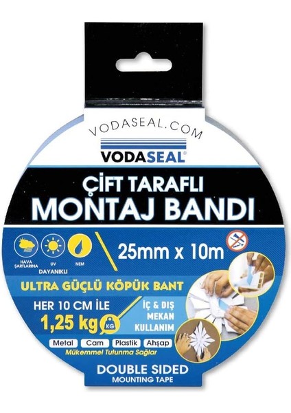53. 01. 021 Çift Taraflı Montaj Bandı, 25X10