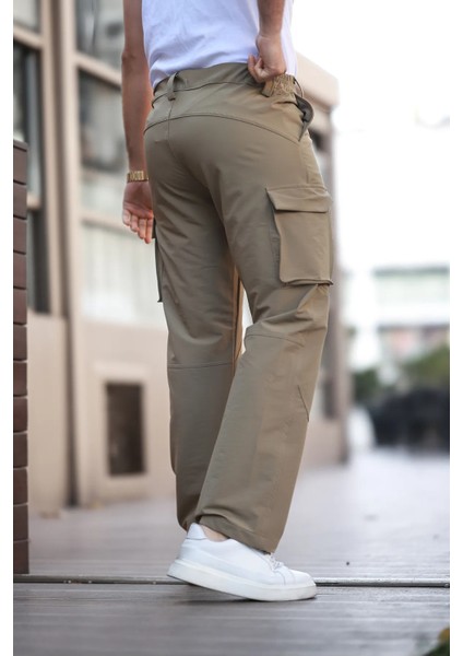 Erkek Kargo Cepli Dikiş Detaylı Kahve Taktik Paraşüt Pantolon fırsatları