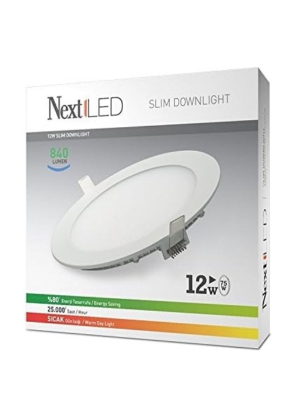 12W-SLY Gün Işığı LED Slim Ampul