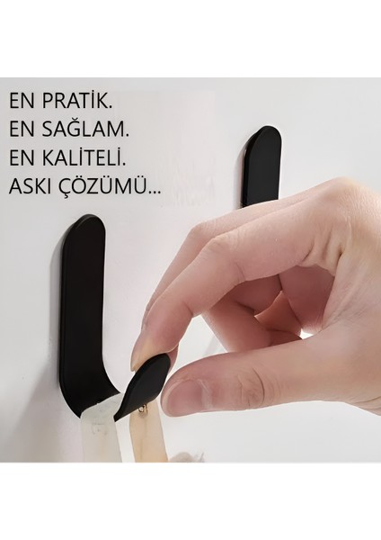 Metal Siyah 3m Yapışkanlı Askılık 5 Adet Kapı Arkası Bornoz Askılığı Mutfak Askı Banyo Askılık modelleri