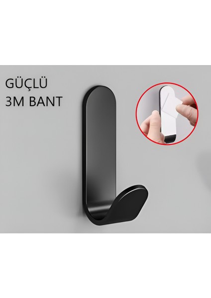 Metal Siyah 3m Yapışkanlı Askılık 5 Adet Kapı Arkası Bornoz Askılığı Mutfak Askı Banyo Askılık fırsatları