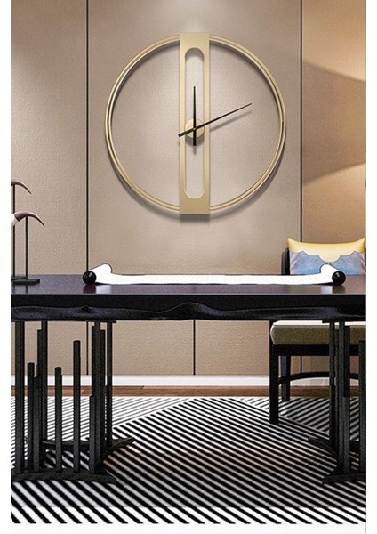 60X60 cm Altın Renkli Metal Duvar Saati, Büyük Boy Şık Tasarım fırsatları
