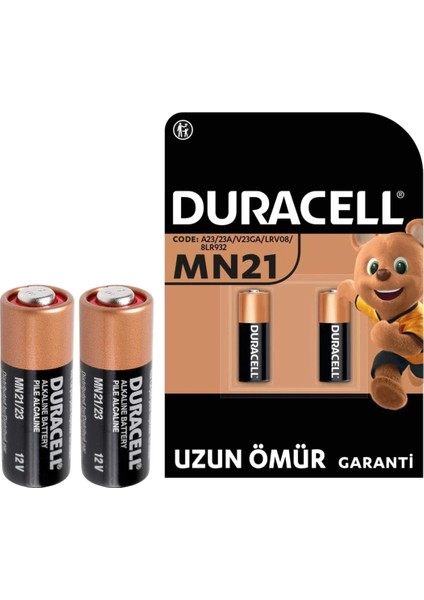 Duracell 23A Lityum MN21 Alarm Pili (2li Paket)