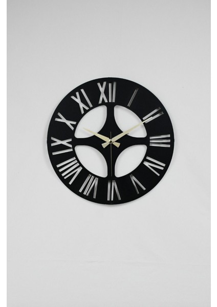 Modern Siyah Metal Lazer Kesim Sessiz Mekanizma Duvar Saati 40X40 cm fırsatları