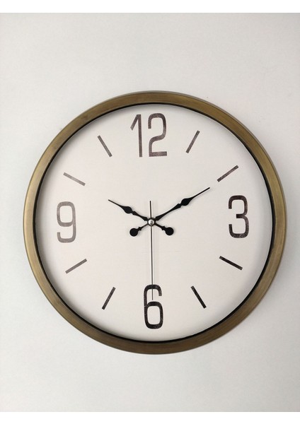 Bej Eskitme Metal Duvar Saati, 40 Cm, Şık ve Zarif Dekorasyon Parçası fırsatları