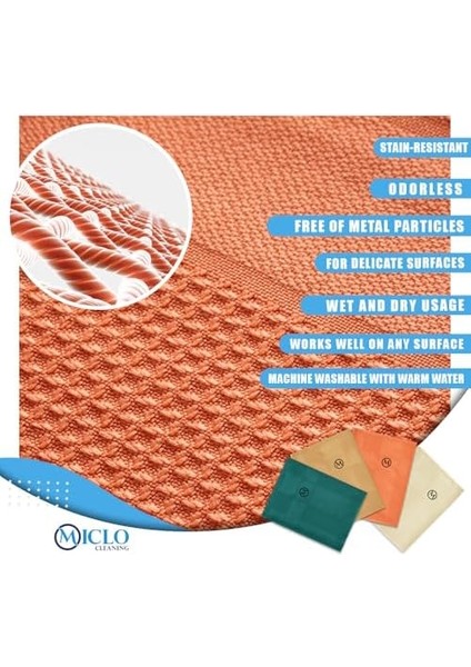 Cleanıng | Mikrofiber Temizlik Bezi | Sihirli Bez, Cam Bezi Ayna Bezi | 4lü Paket | Zümrüt Serisi