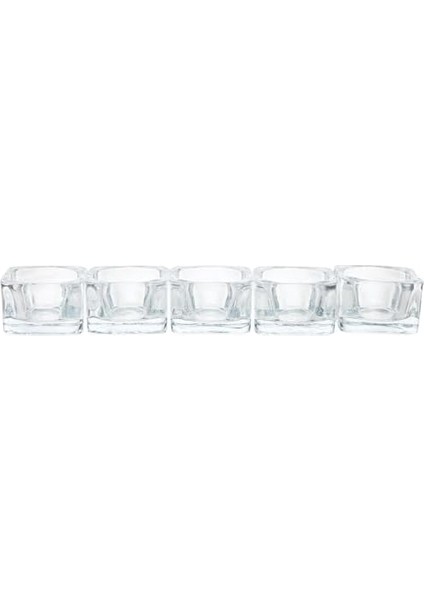 Glasig Mumluk Şeffaf Cam; (5 x 5 Cm); 5 Adet