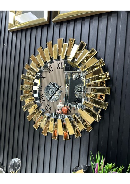 65 cm Altın Renkli Piyano Saat, Şık ve Zarif Dekorasyon Parçası