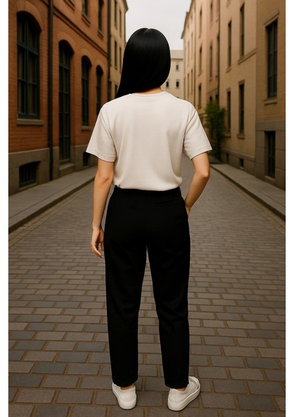 Regular Kalıp Kadın - Erkek Unisex Basic Tişört Ekru fırsatları