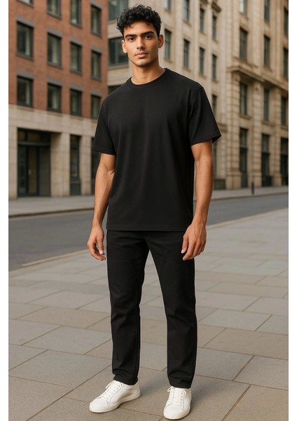 Regular Kalıp Kadın - Erkek Unisex Basic Tişört Siyah fırsatları