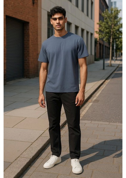 Regular Kalıp Kadın - Erkek Unisex Basic Tişört Gri